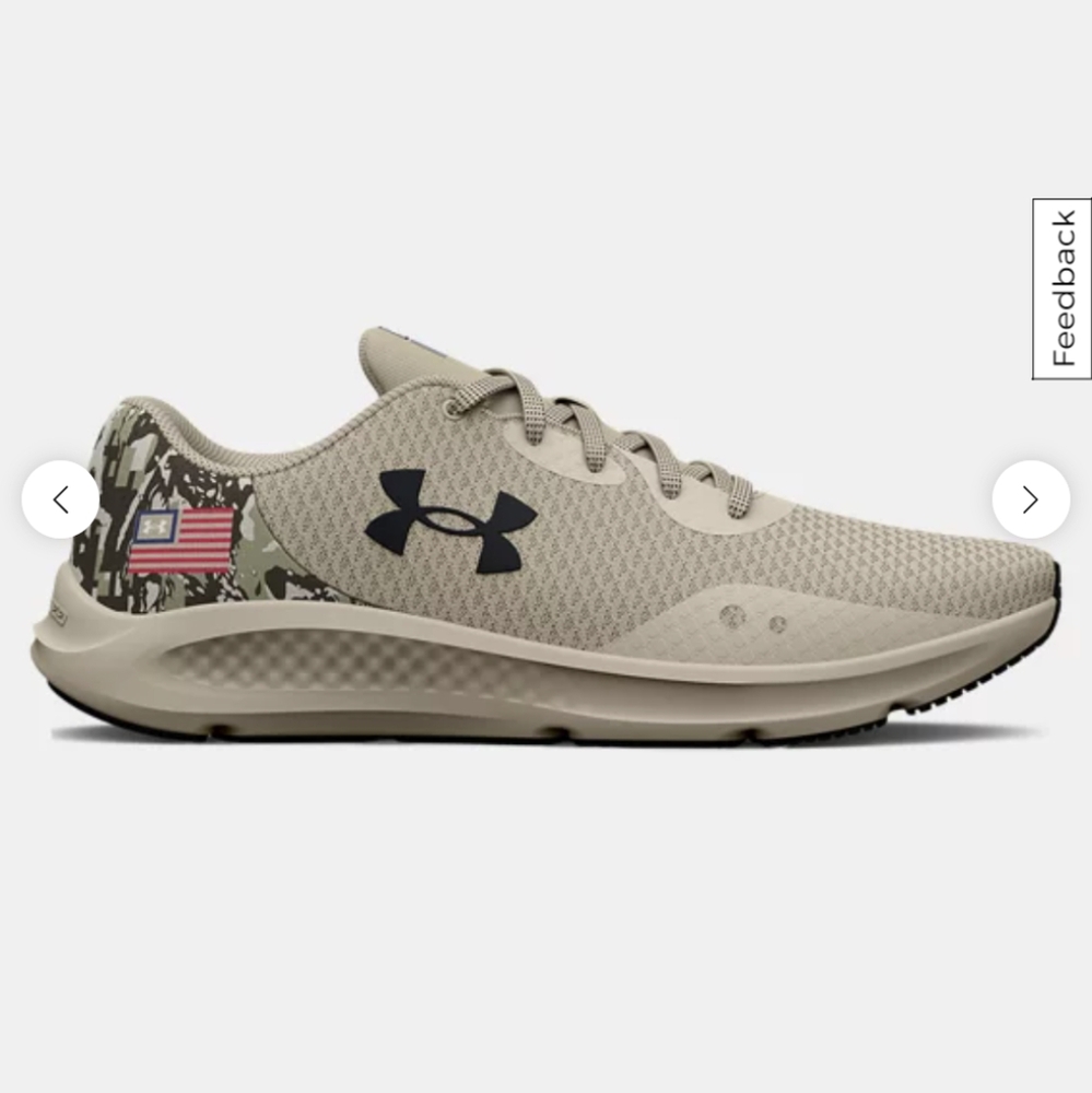 Men's UA Charged Pursuit 3 USA Running Shoes Size 12 Khaki Base - 200 - Picture 16 of 16